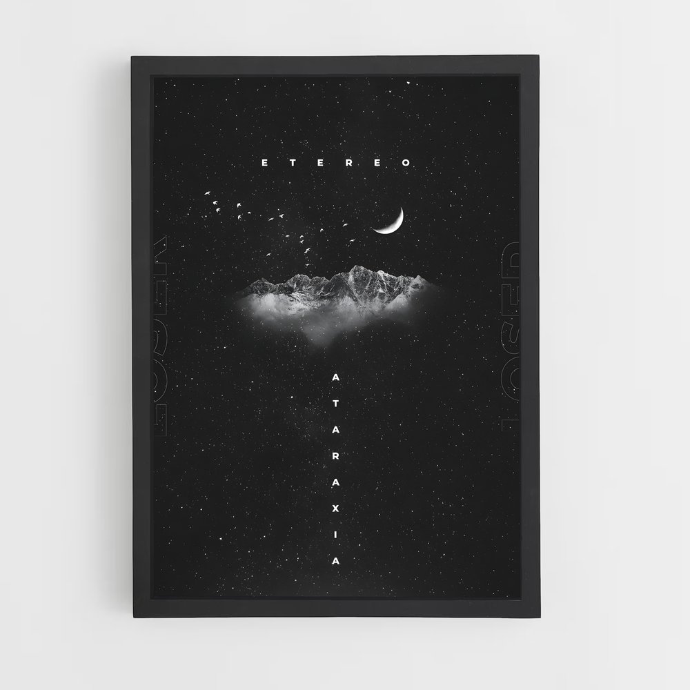 Poster Étoiles et Lune – affiche Art spatial (vue 2)